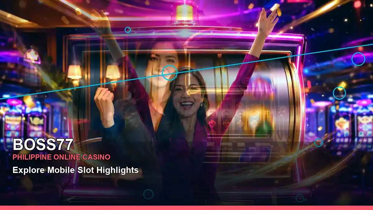 BOSS77 mobile casino first deposit rewards featuring an adult Filipina casino host with a centered composition — view 2